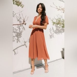 Baltic Born Sarah Smocked Midi Dress, size s new with tag